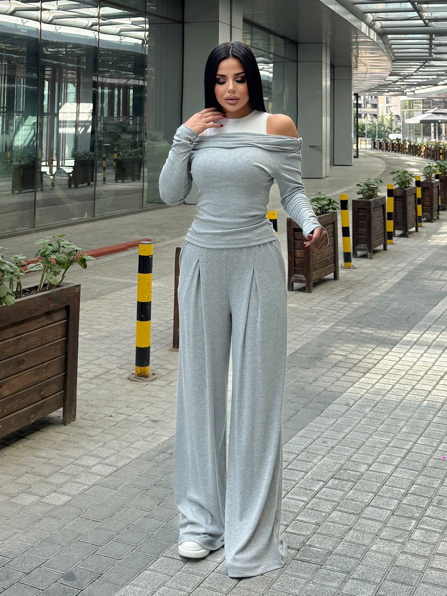 Pelie Üçlü Spor Takım Gri