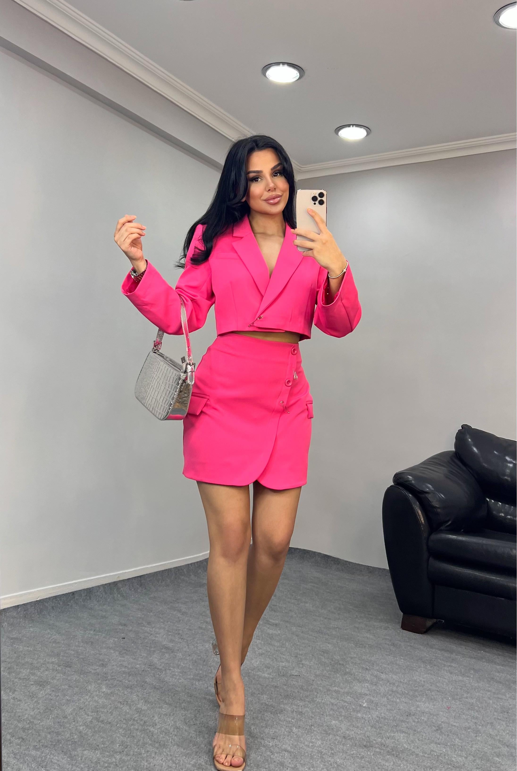 Pink İkili Etekli Takım