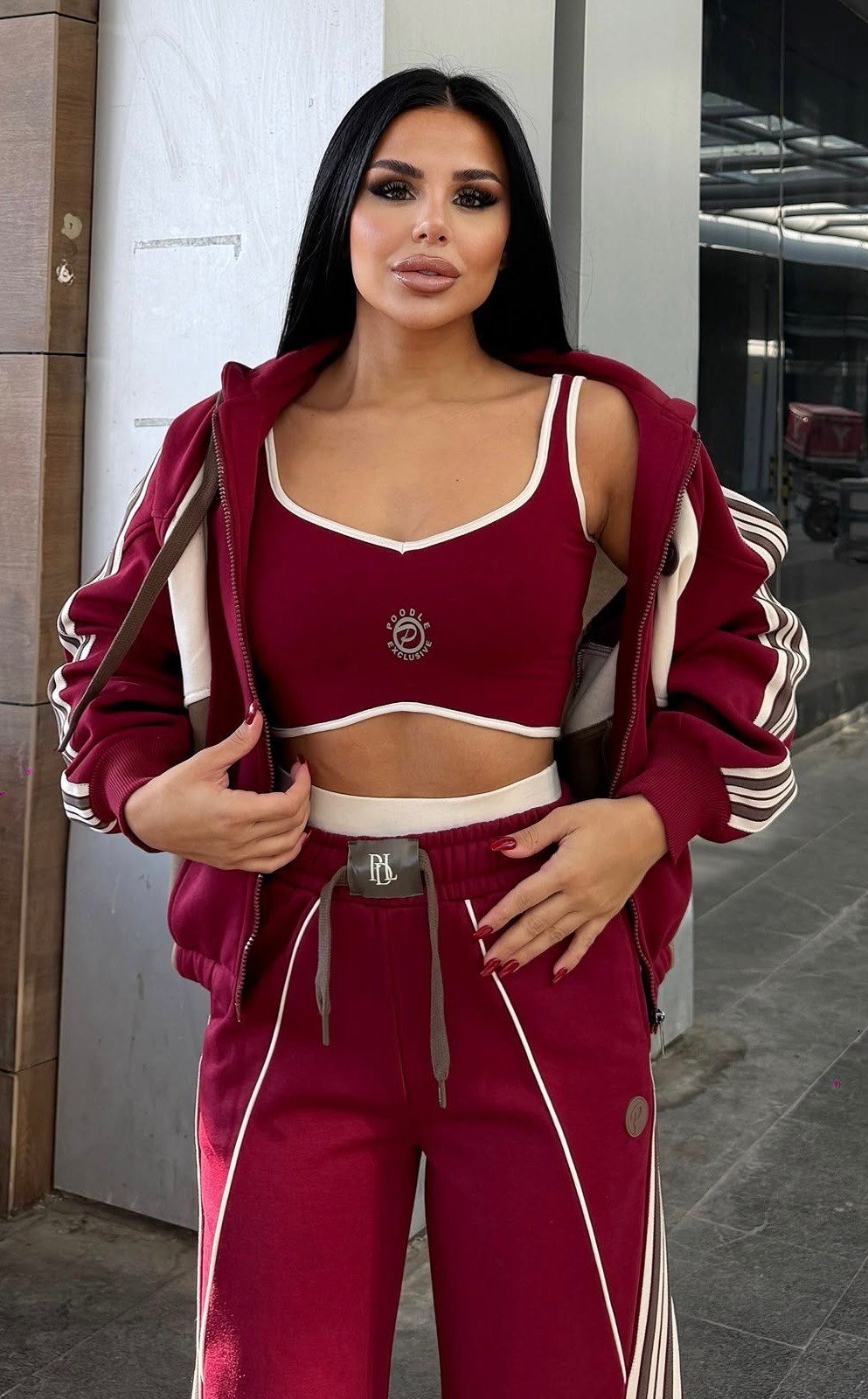 PomelaTasarım 3lü Spor Takım Bordo
