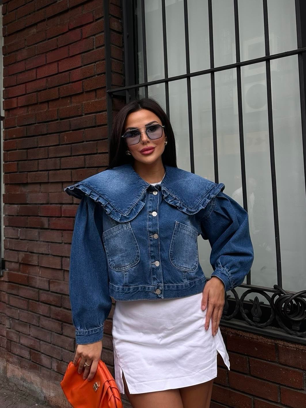 Poni Denim Oversize Ceket Mavi