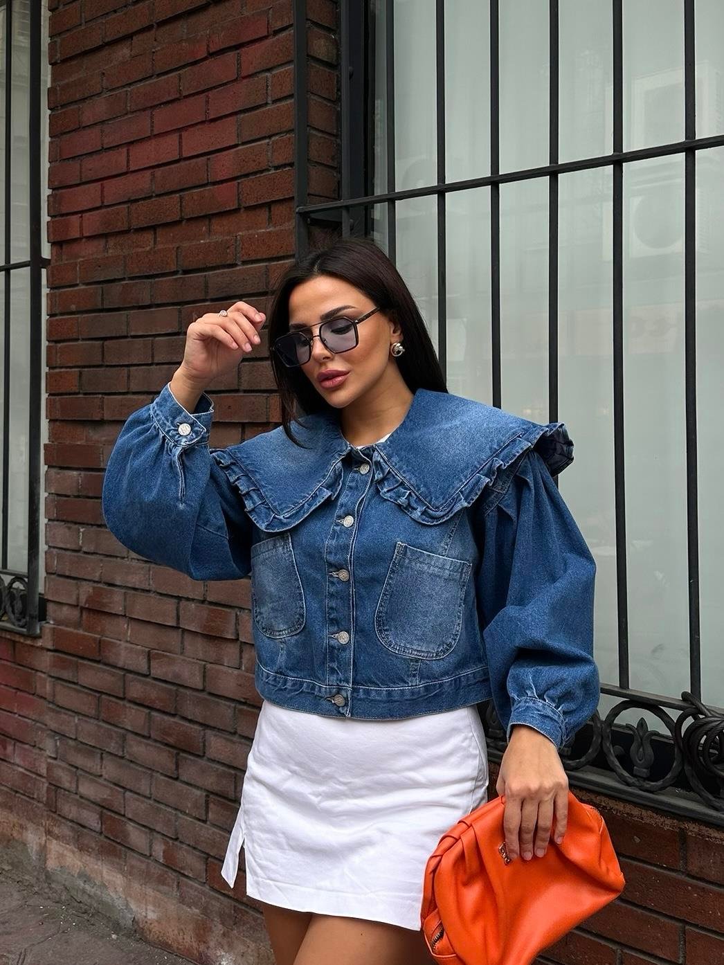 Poni Denim Oversize Ceket Mavi