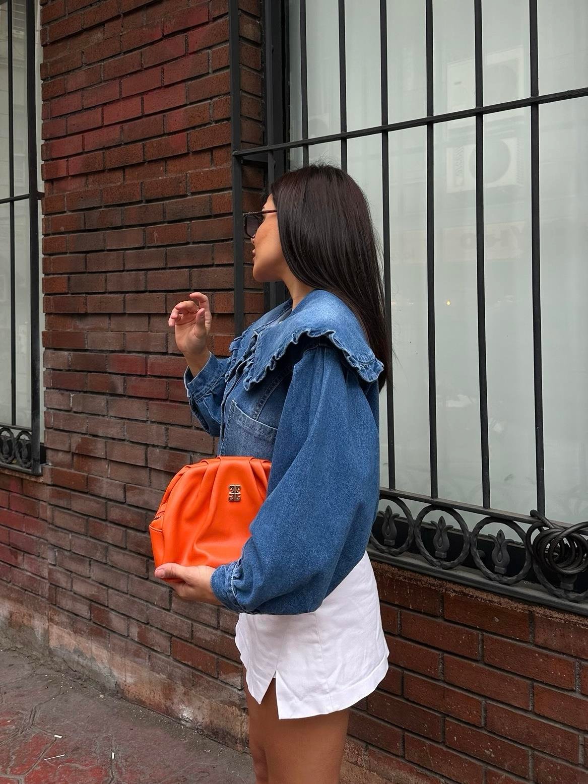 Poni Denim Oversize Ceket Mavi
