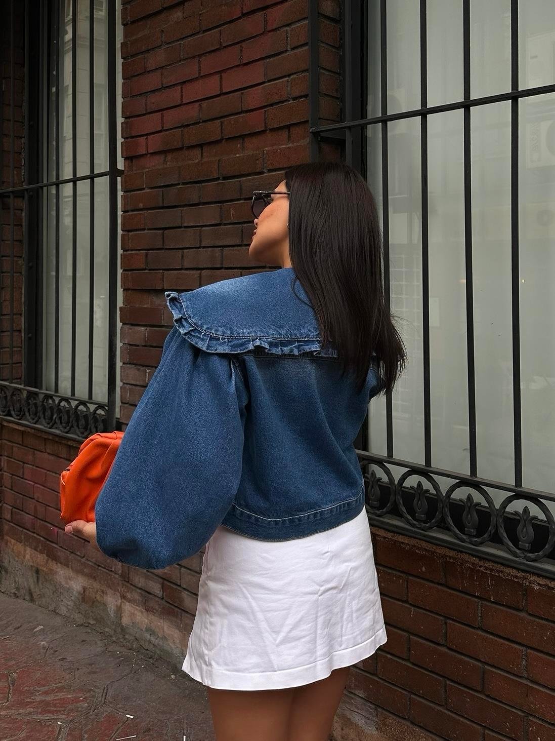 Poni Denim Oversize Ceket Mavi
