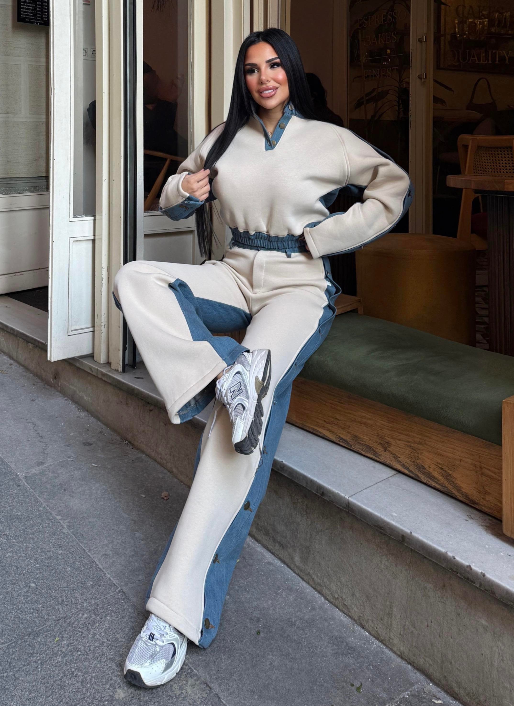 Rivesa Denim Takım Bej