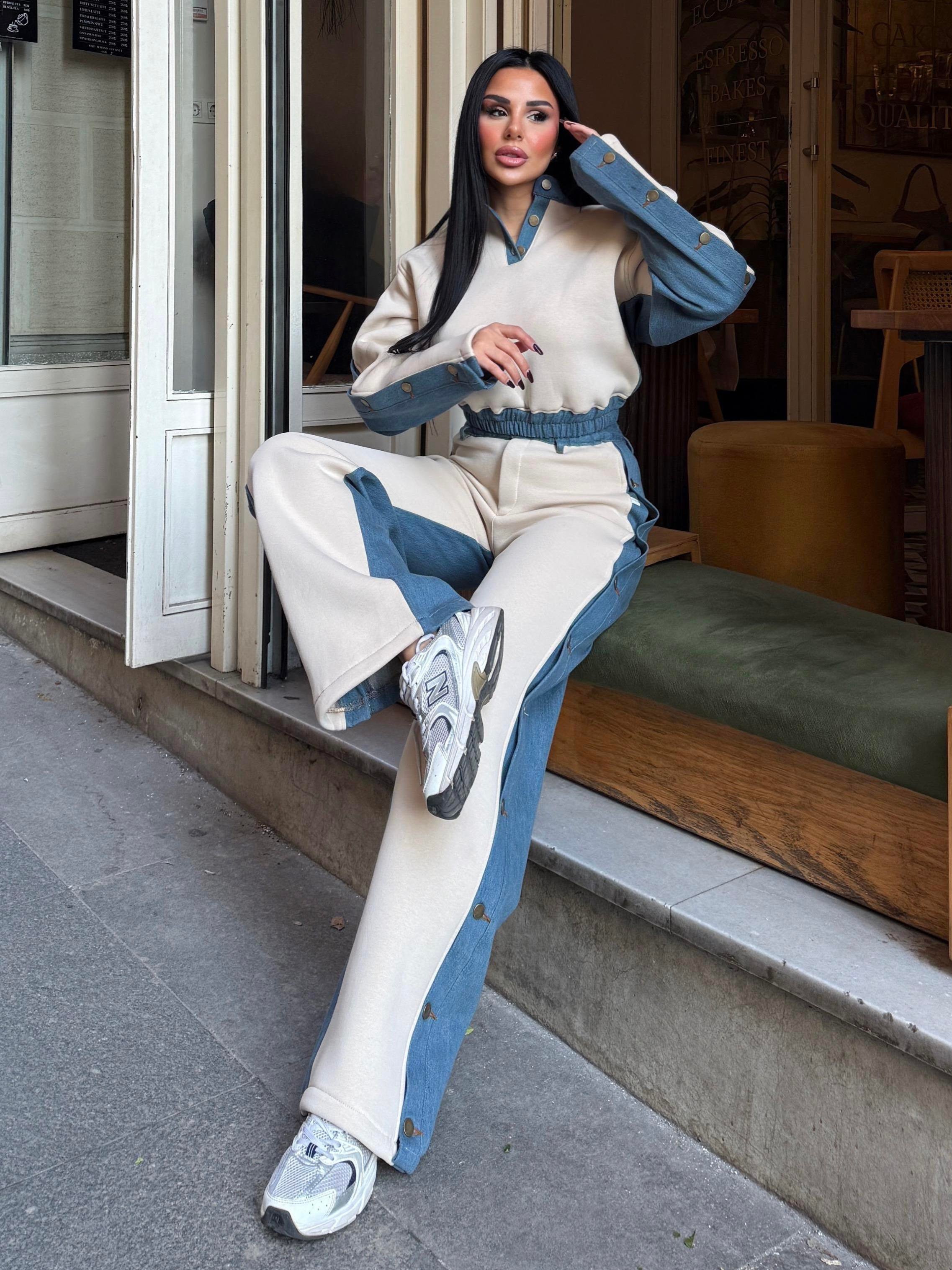 Rivesa Denim Takım Bej