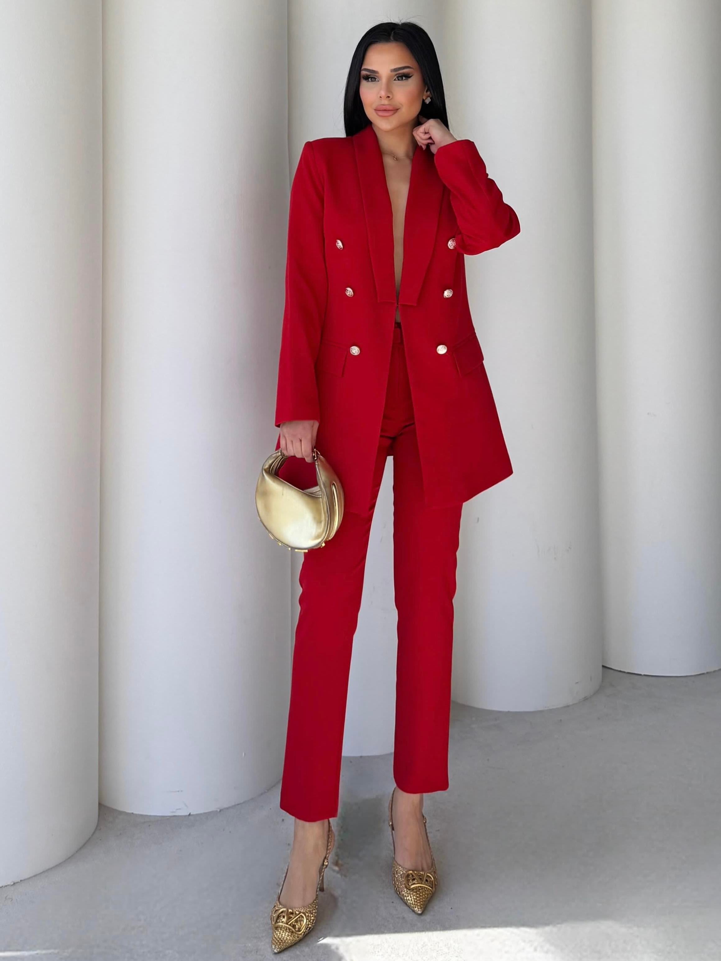 Rocke Blazer Ceketli Takım Kırmızı