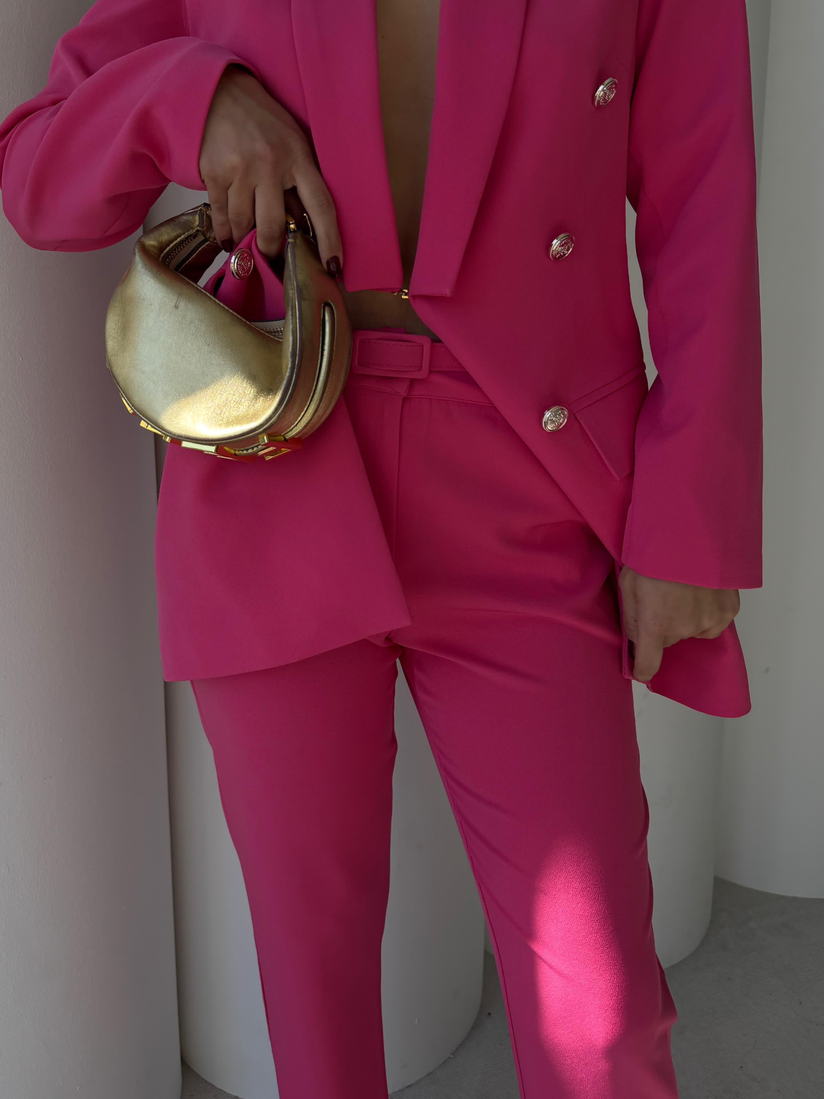 Rocke Blazer Ceketli Takım Pembe