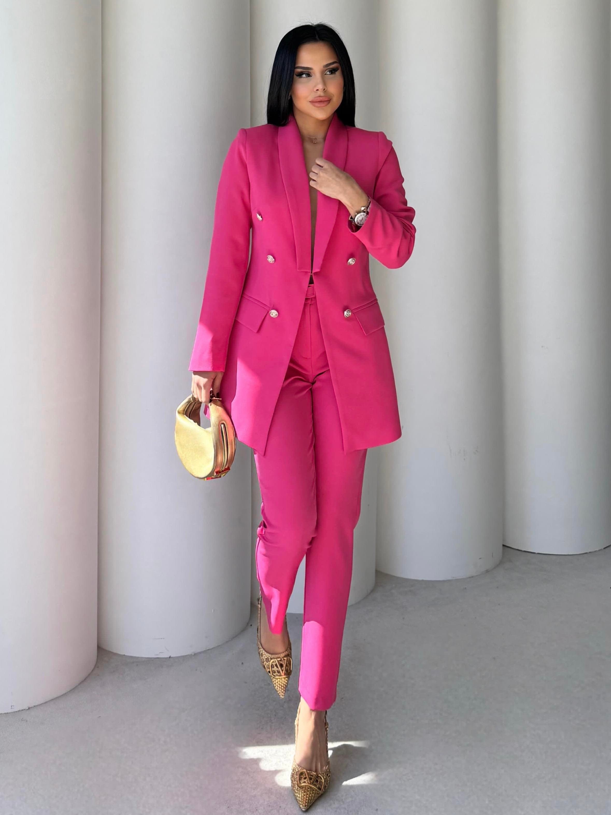 Rocke Blazer Ceketli Takım Pembe