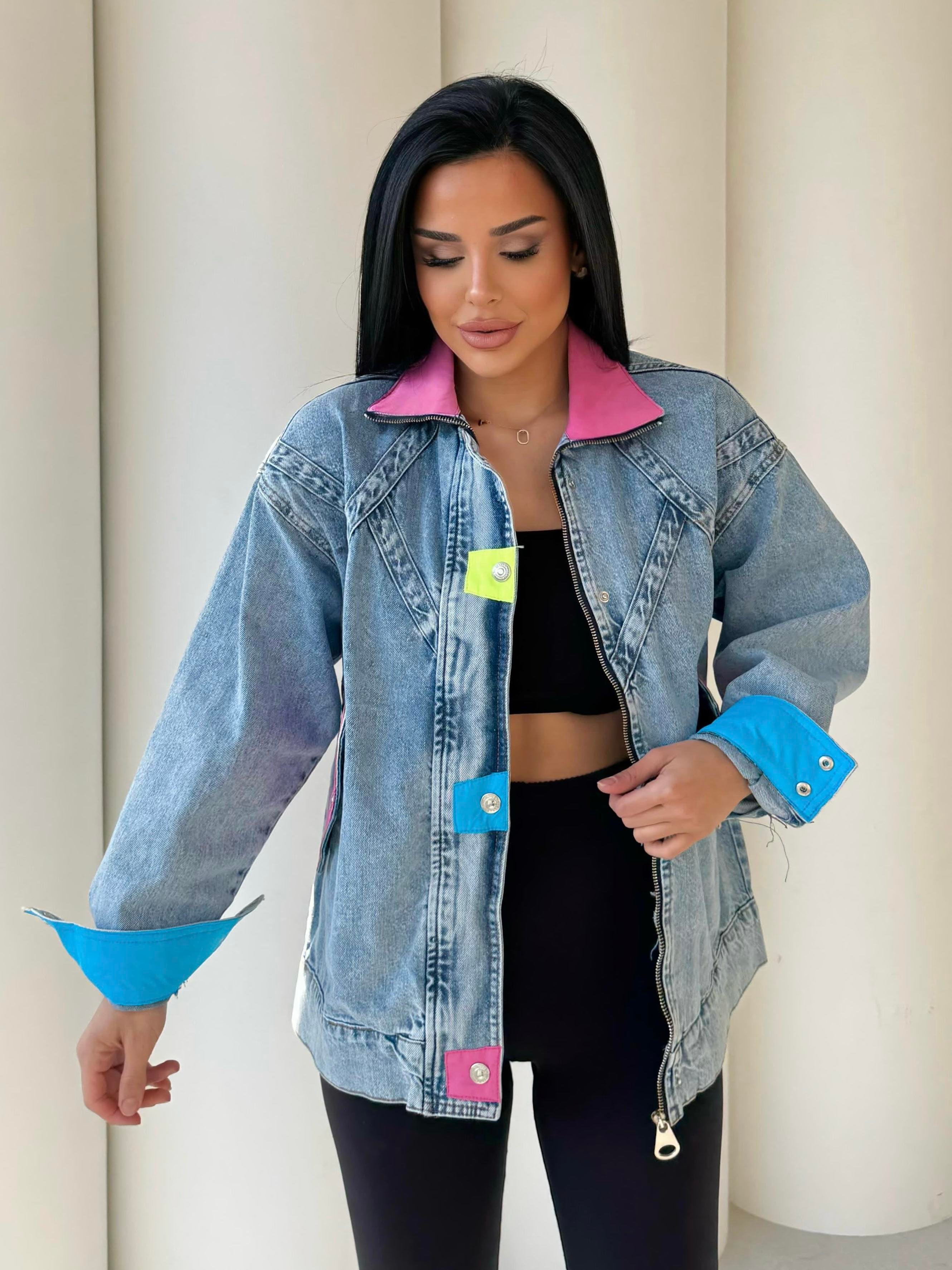 Roxy Paraşüt Detaylı Denim Ceket