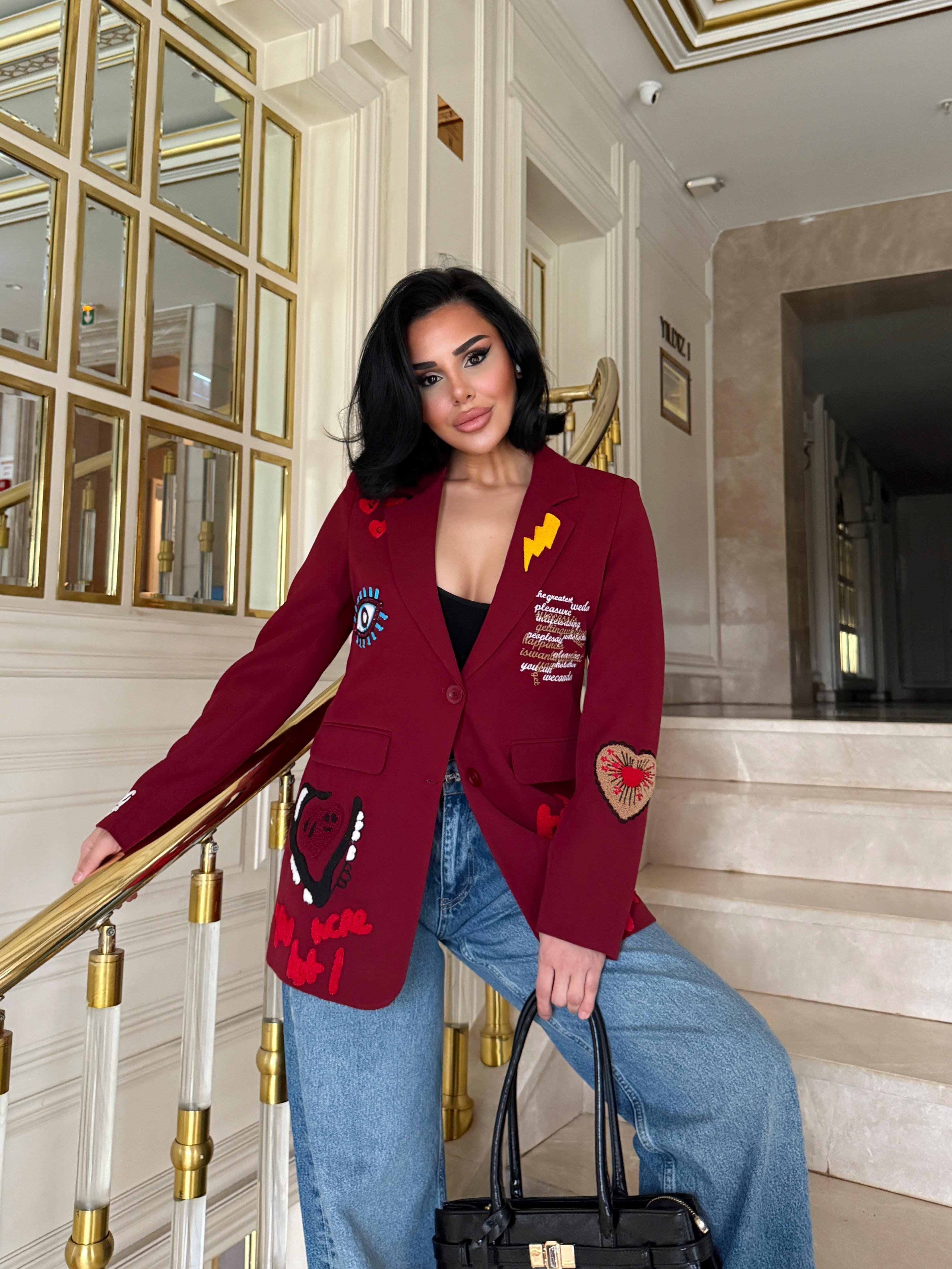 Rubia Tasarım Blazer Ceket Bordo