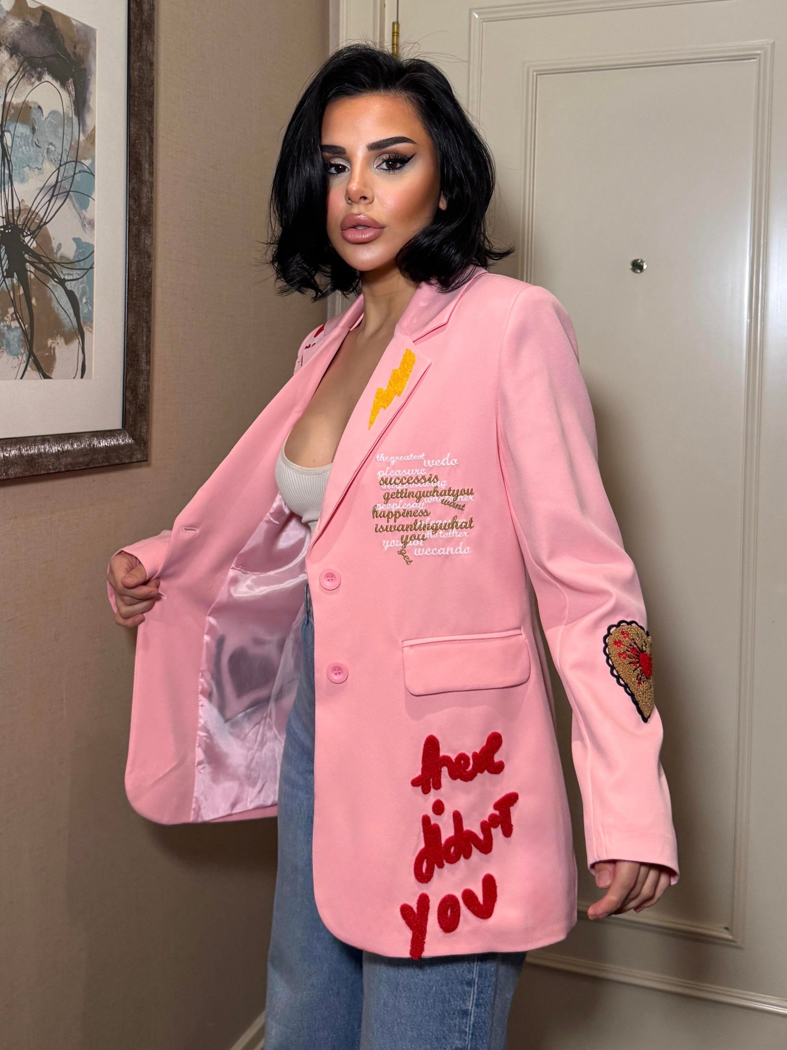Rubia Tasarım Blazer Ceket Pembe 