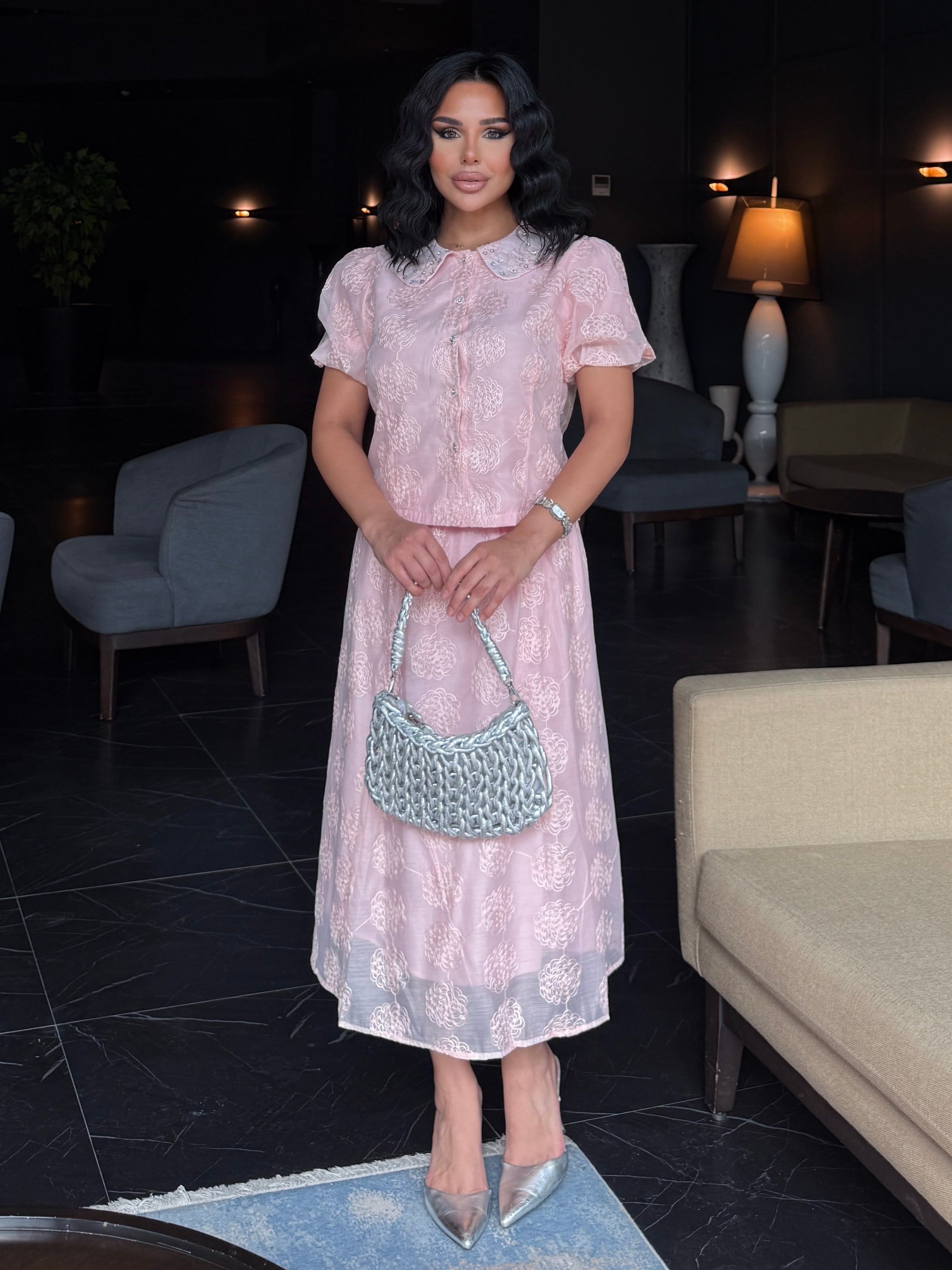 Scotles İthal Etekli Takım Pembe
