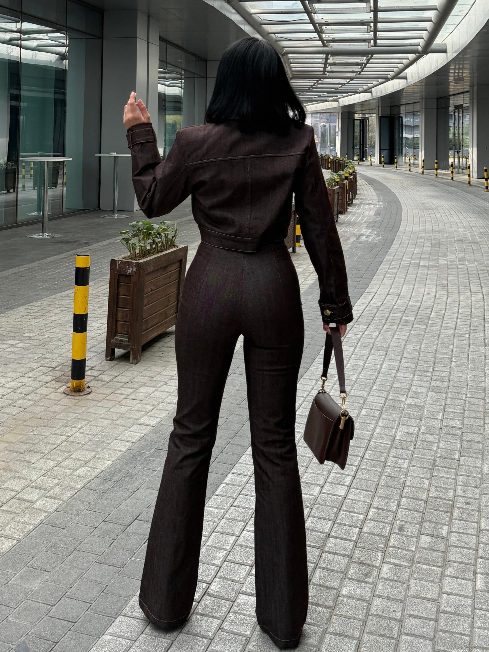 Sezan Denim Takım Kahve