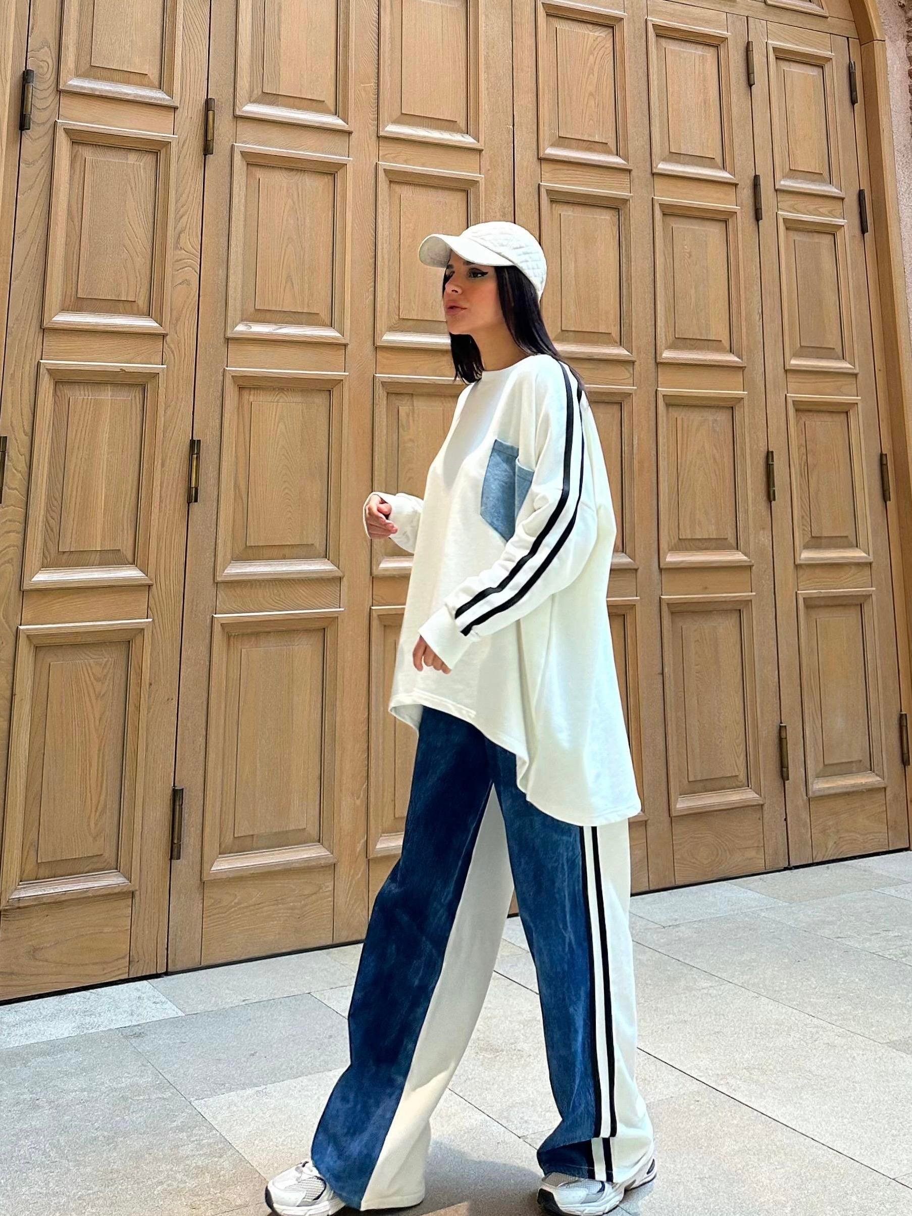 Shaya Tasarım Oversize Takım Beyaz