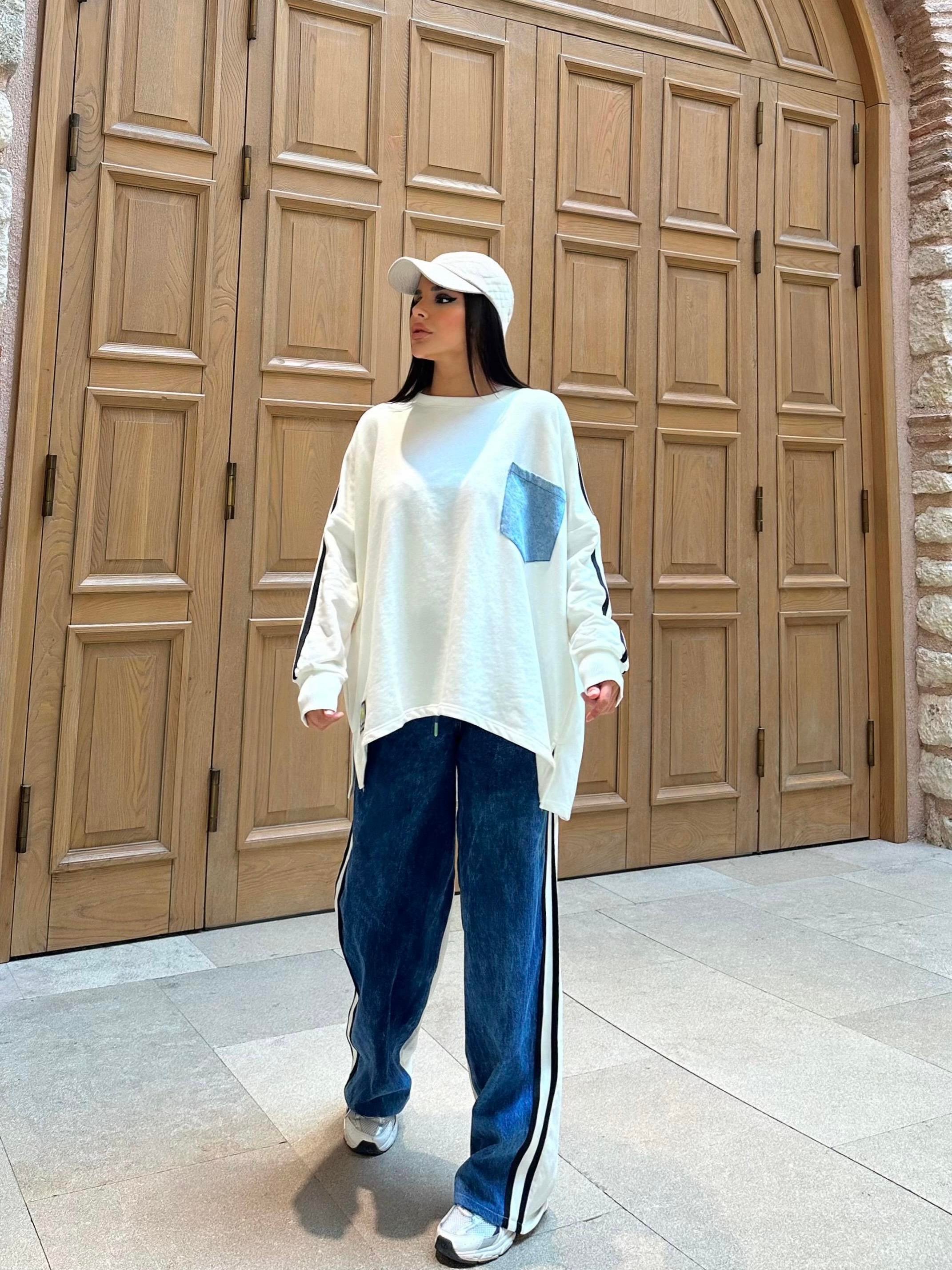 Shaya Tasarım Oversize Takım Beyaz
