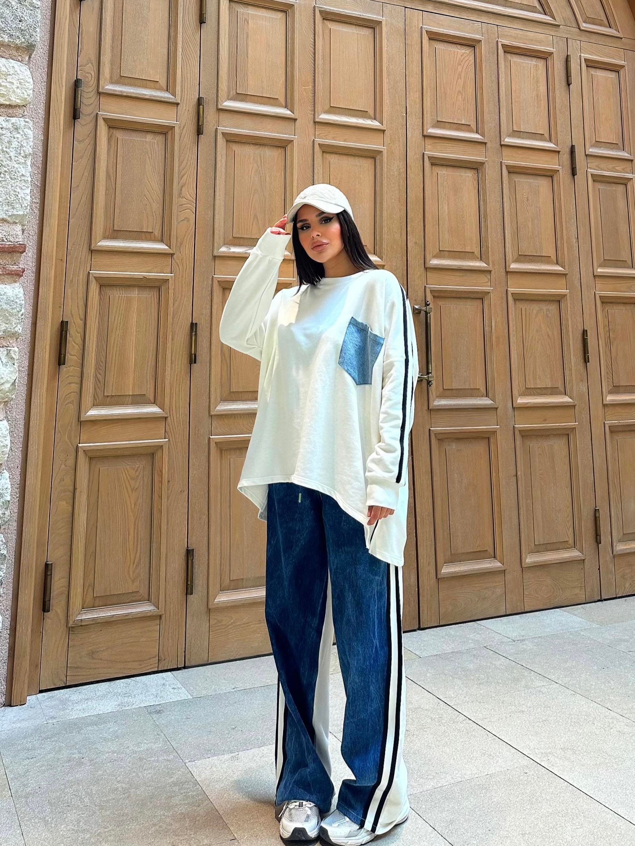 Shaya Tasarım Oversize Takım Beyaz