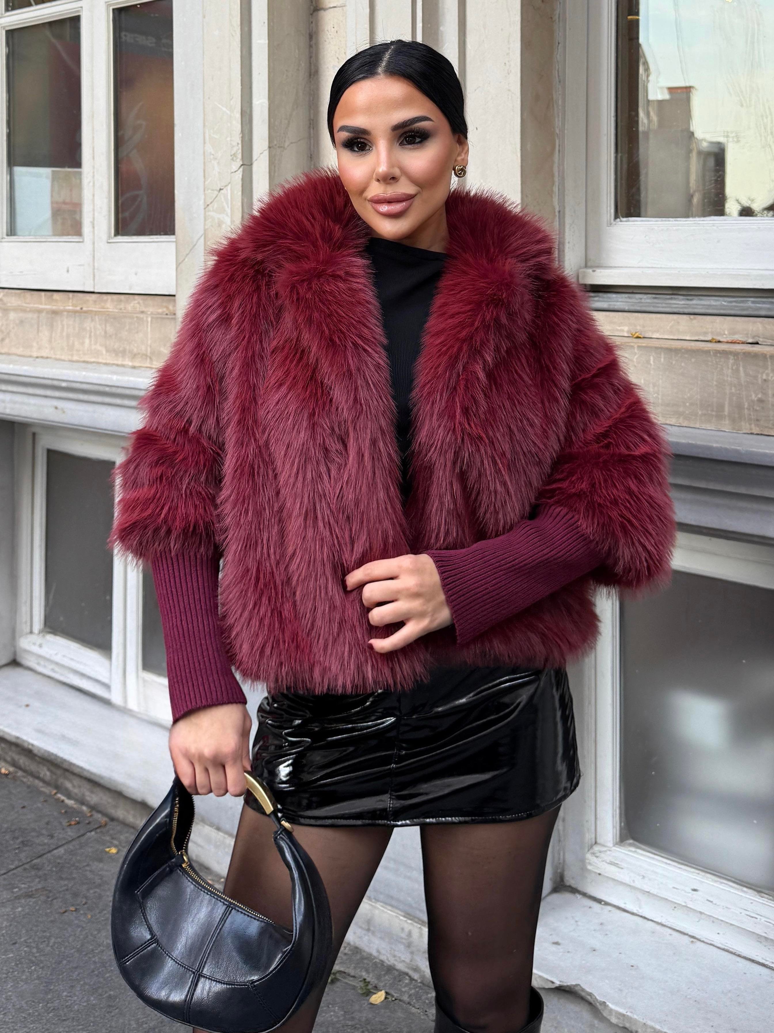 Telina Kürk Bordo
