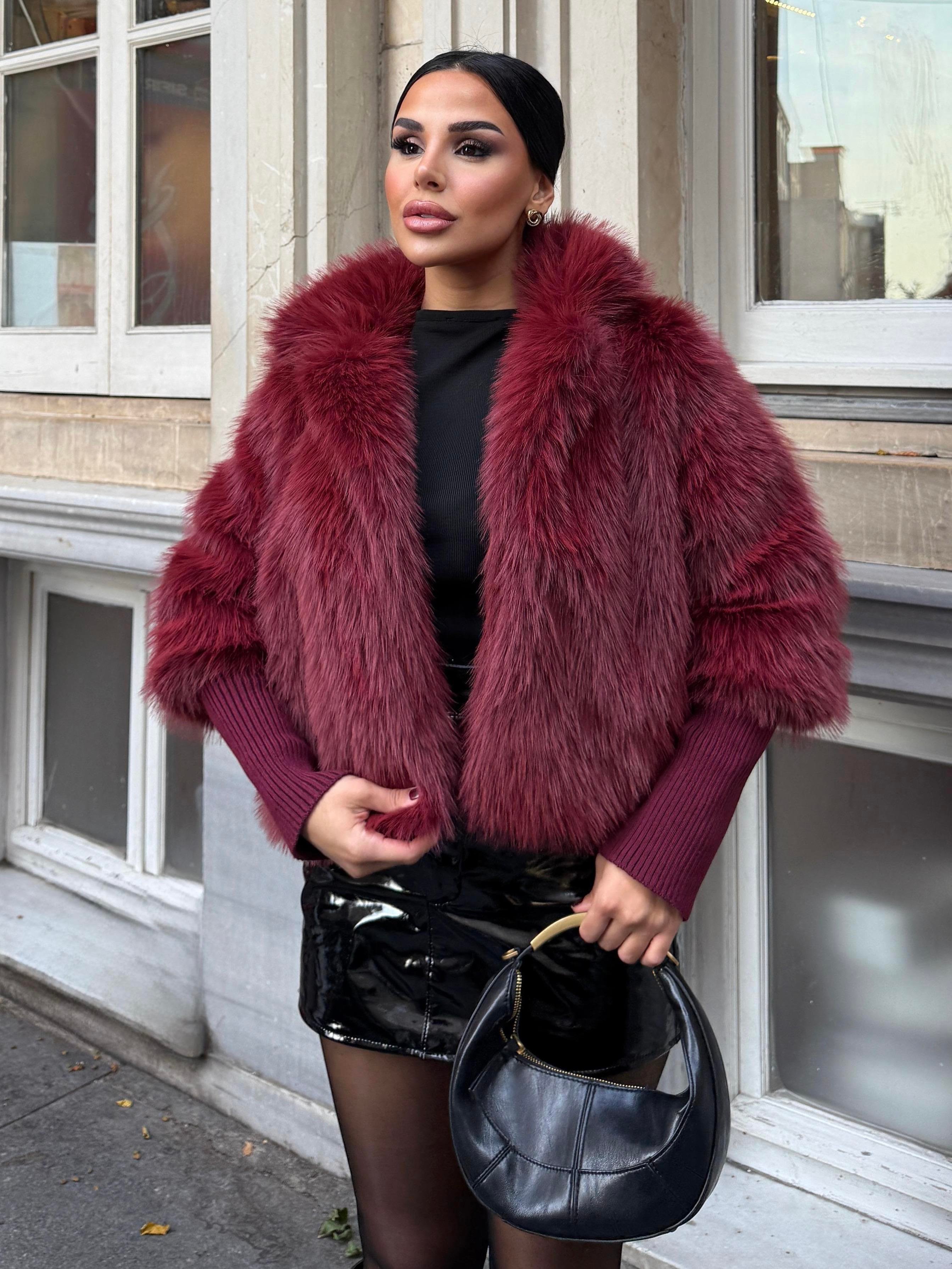 Telina Kürk Bordo