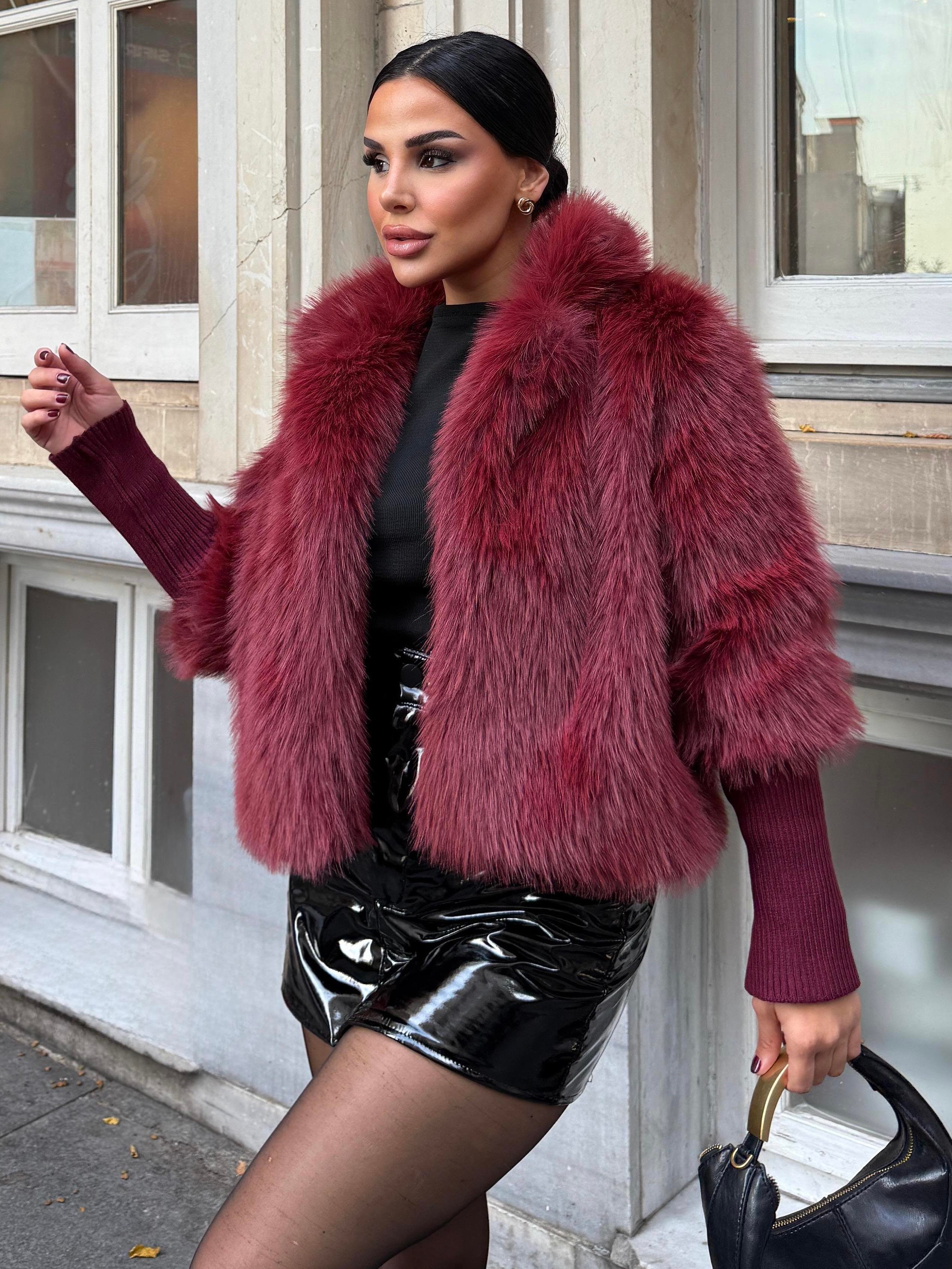 Telina Kürk Bordo