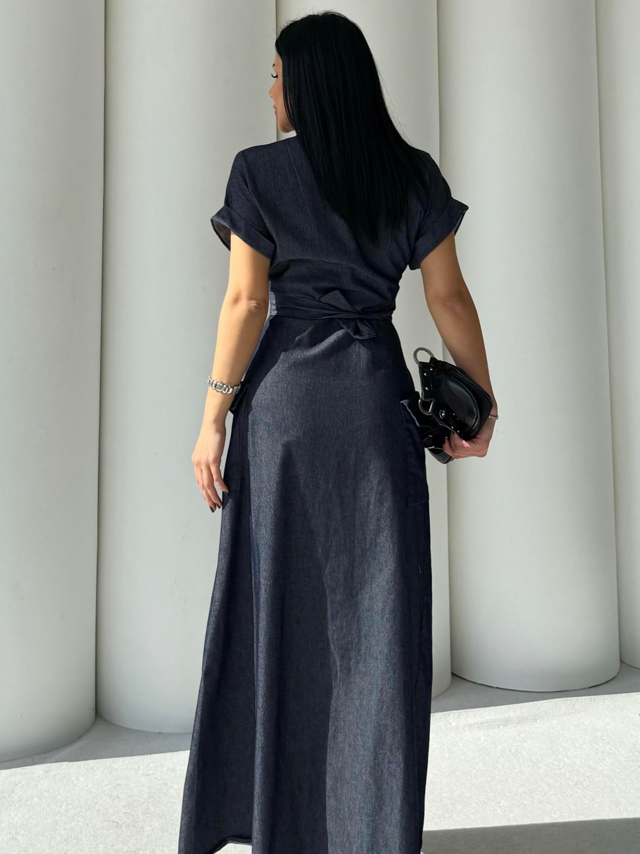 Tinos Denim Tasarım Elbise Lacivert