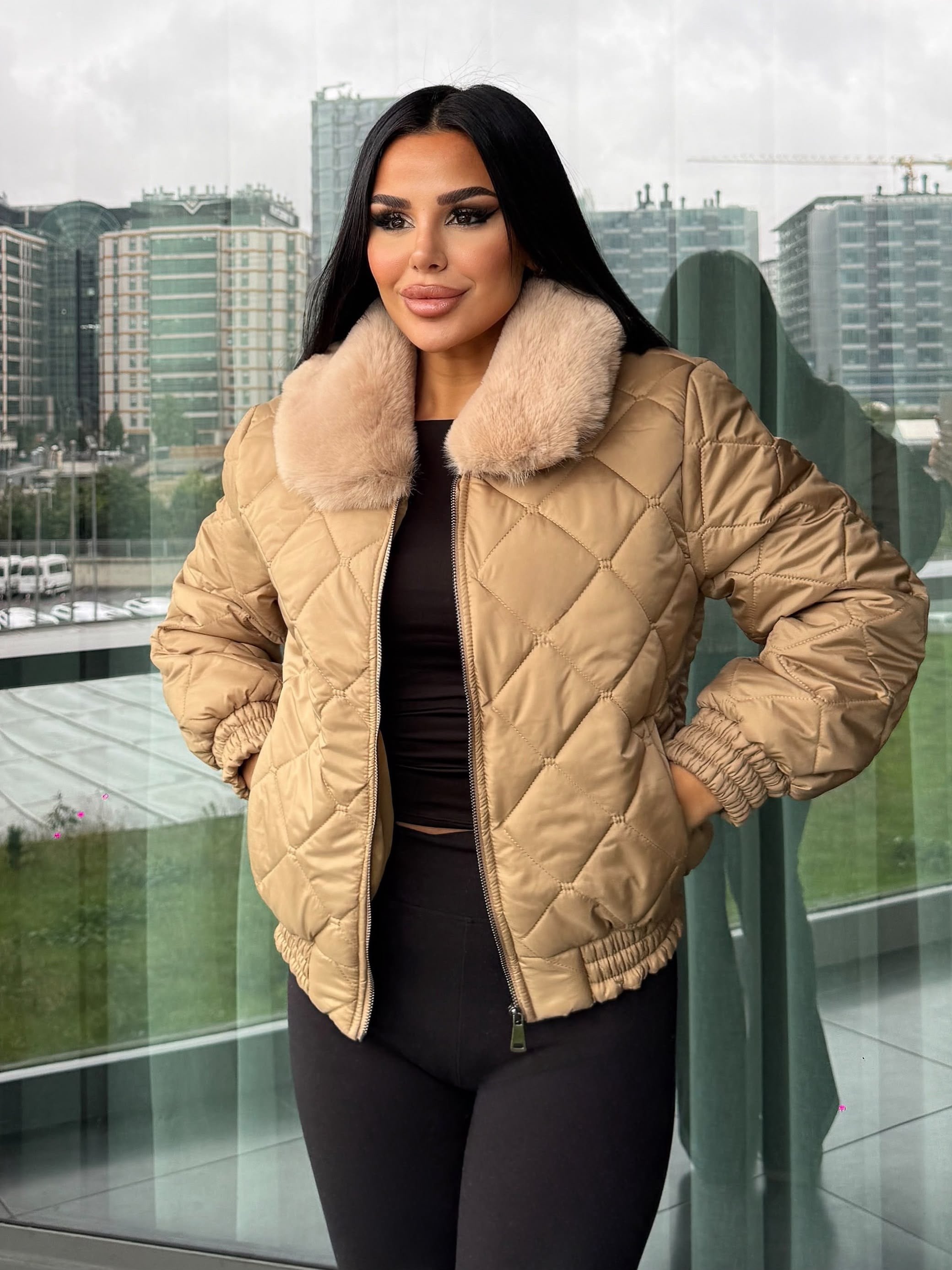 Trex Kürk Detaylı Mont Bej