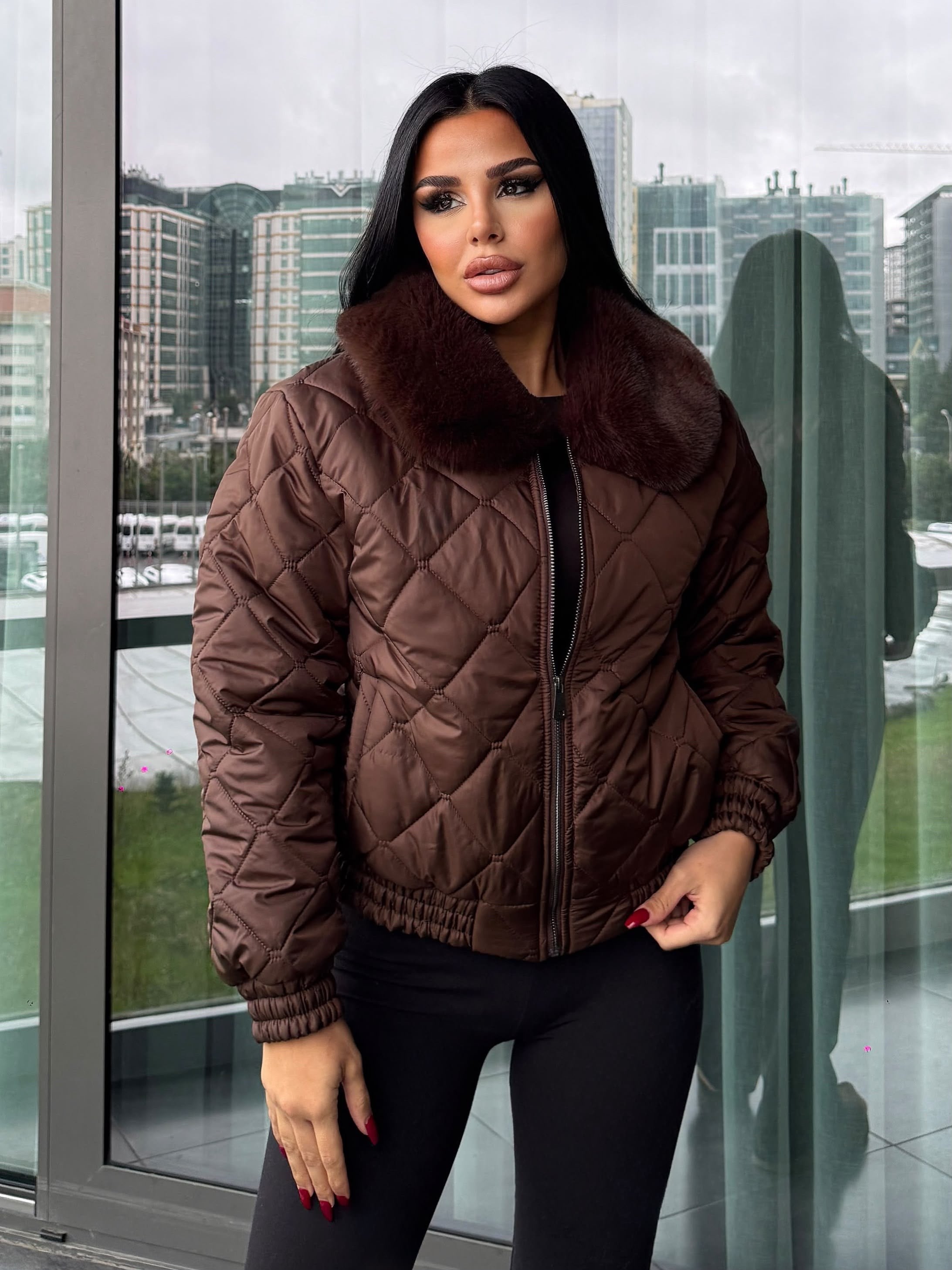 Trex Kürk Detaylı Mont Kahve