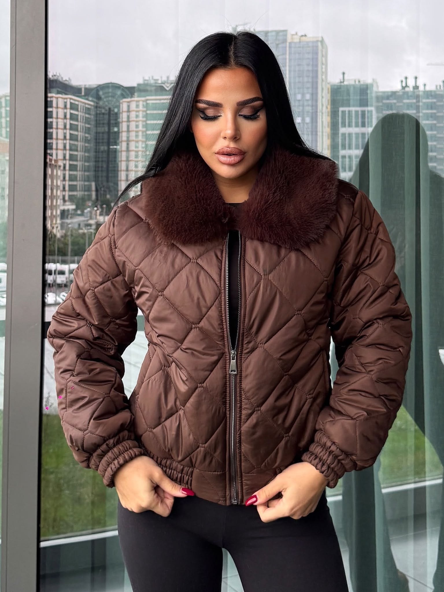 Trex Kürk Detaylı Mont Kahve