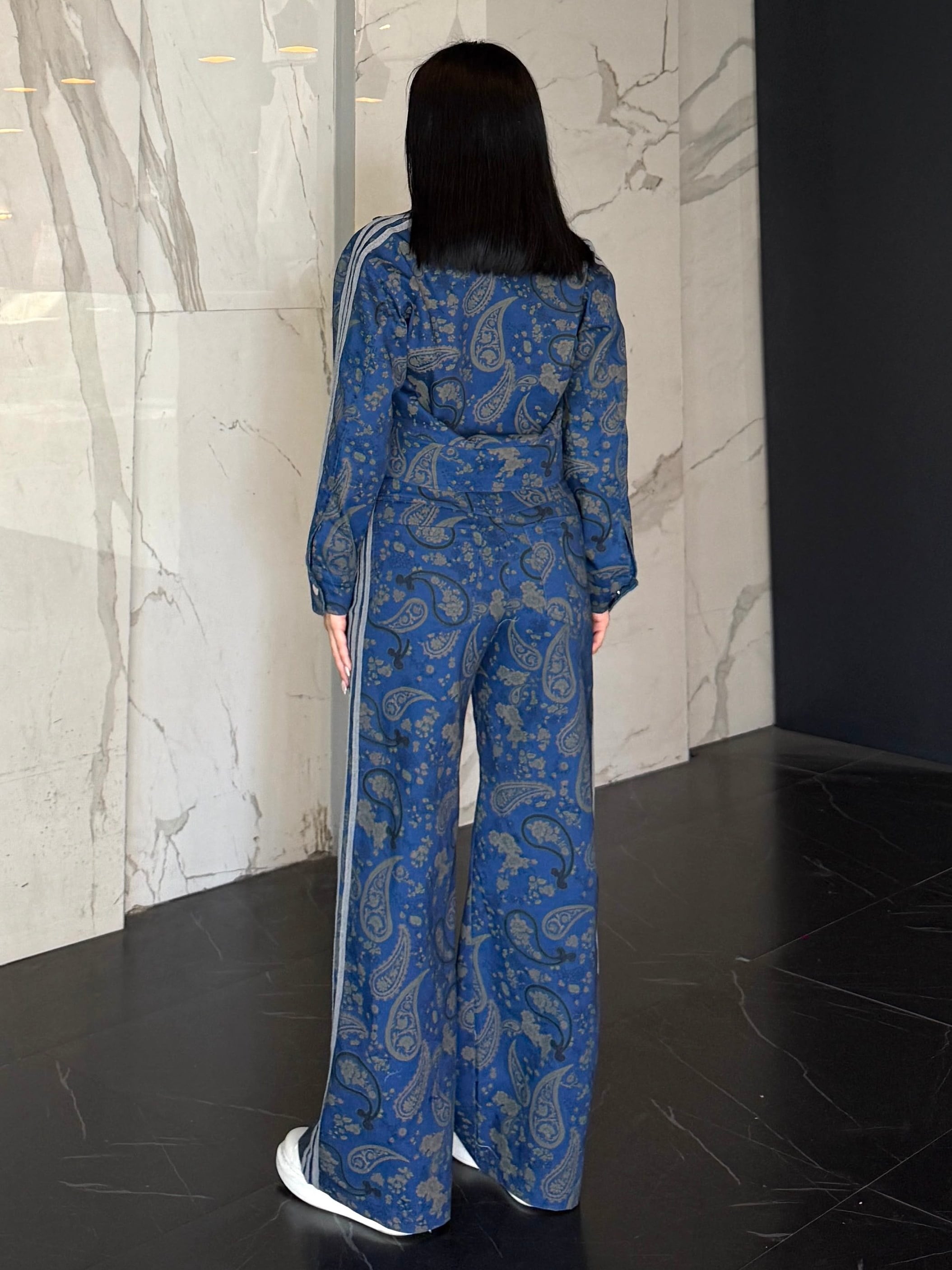 Vedas Desenli Tasarım Takım Lacivert