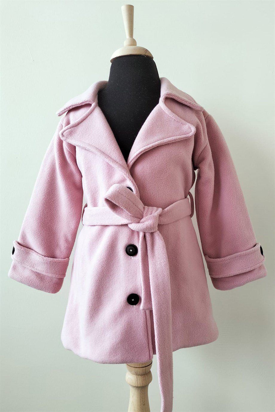 1-12 Yaş Kız Çocuk Mevsimlik Müslin Astarlı Trençkot