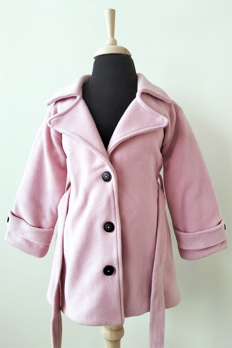 1-12 Yaş Kız Çocuk Mevsimlik Müslin Astarlı Trençkot