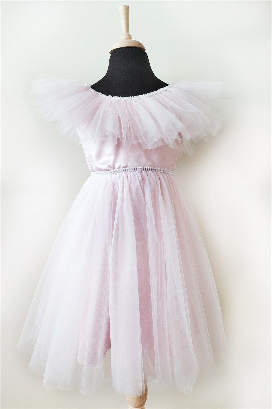 1-12 Yaş Kız Çocuk Tüllü Taşlı Abiye