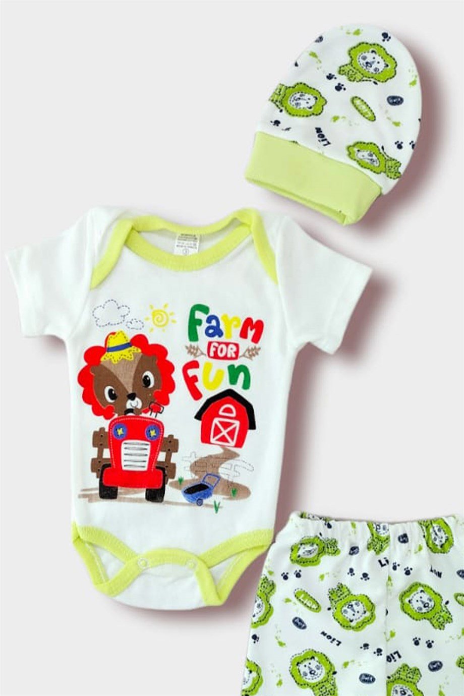 3-9 Ay Erkek Bebek Bereli Zıbın Takımı