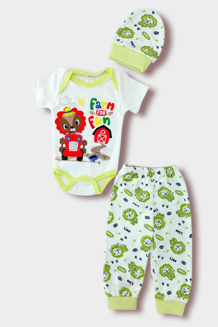 3-9 Ay Erkek Bebek Bereli Zıbın Takımı