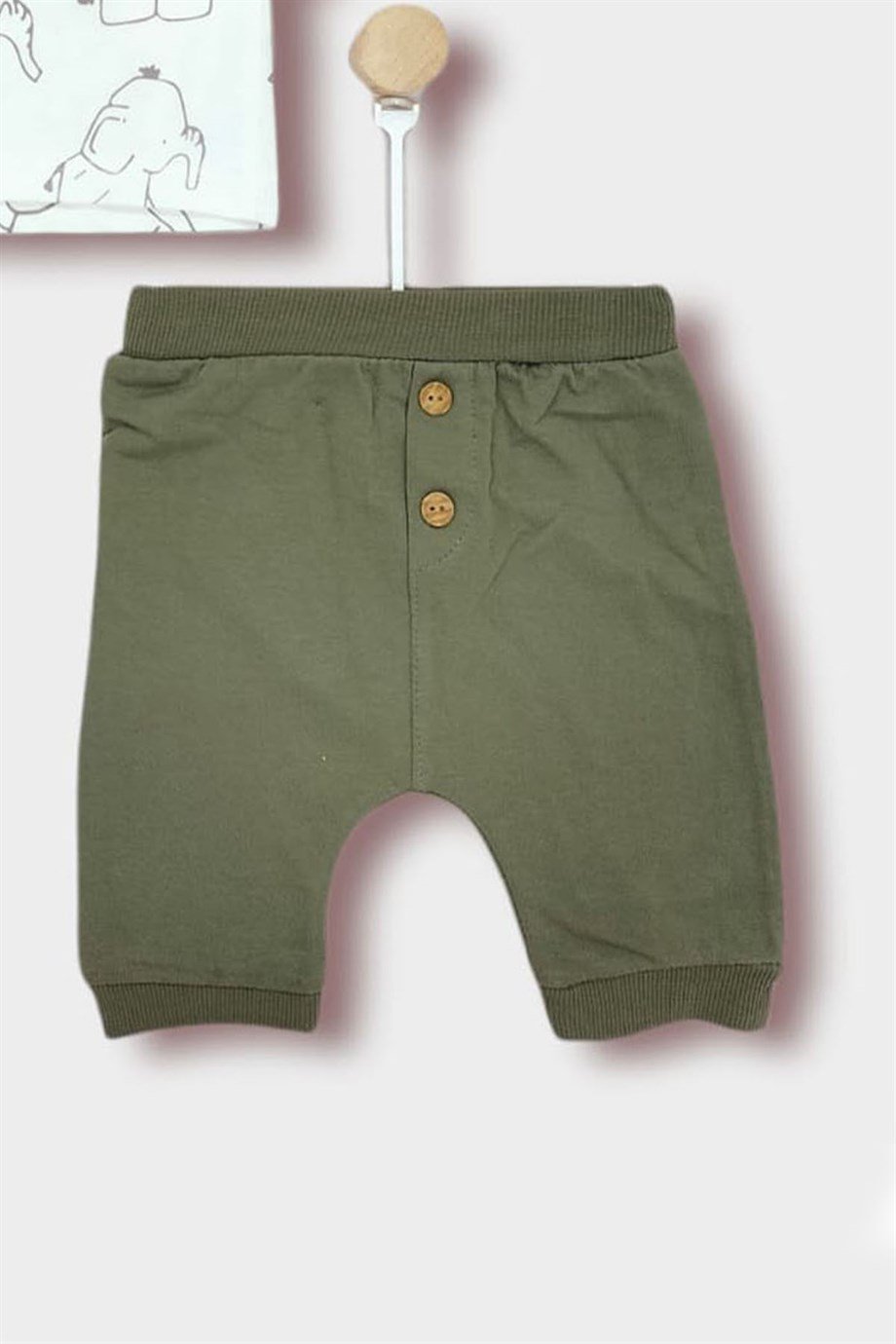 6-24 Ay Kısa Kollu Yakalıklı Düğme Detaylı Üç Parça Takım