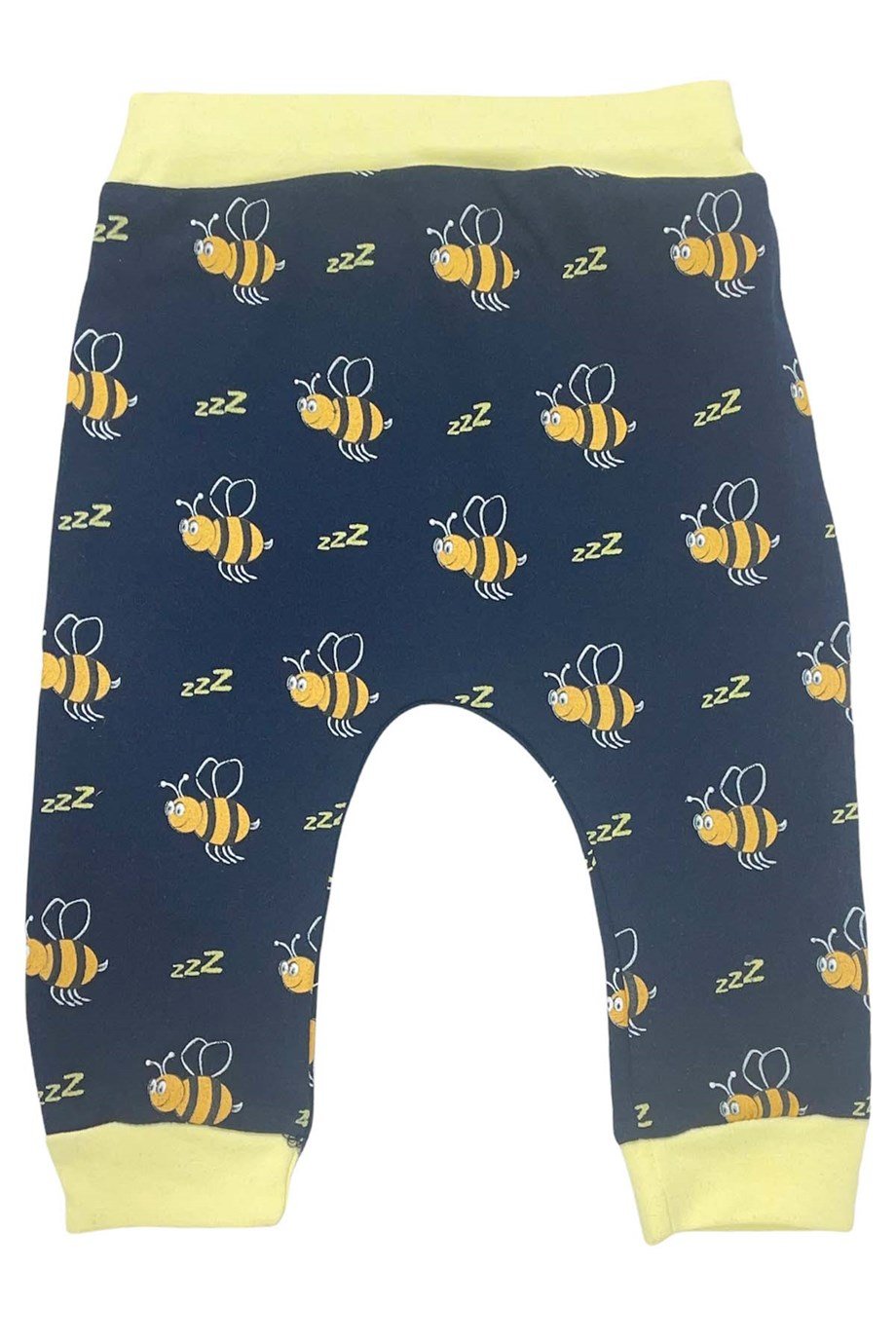 Bereli Kız & Erkek Bebek Sarı Uzun Kollu Çıtçıtlı Arıcık Desenli Üç Parça Bebek Takımı