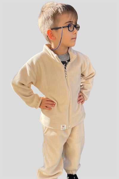 Erkek Çocuk Fermuarlı Uzun Kollu İkili Polar Takım