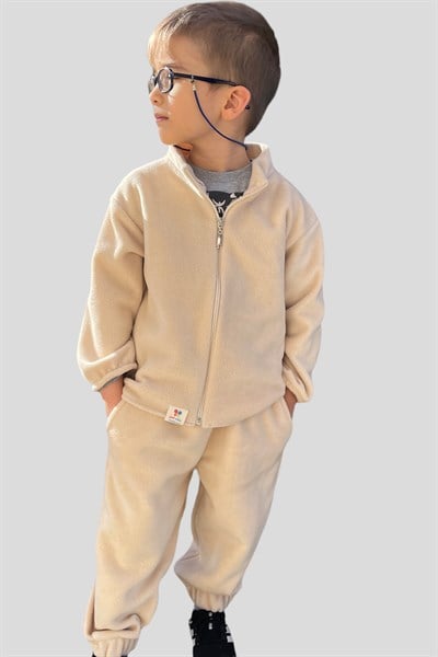 Erkek Çocuk Fermuarlı Uzun Kollu İkili Polar Takım