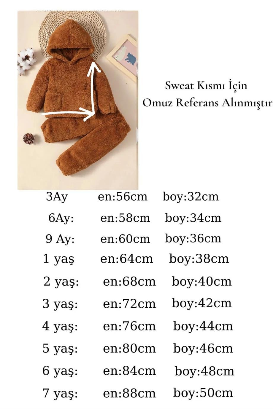 Erkek Kız Bebek ve Çocuk Peluş Cepli İkili Takım