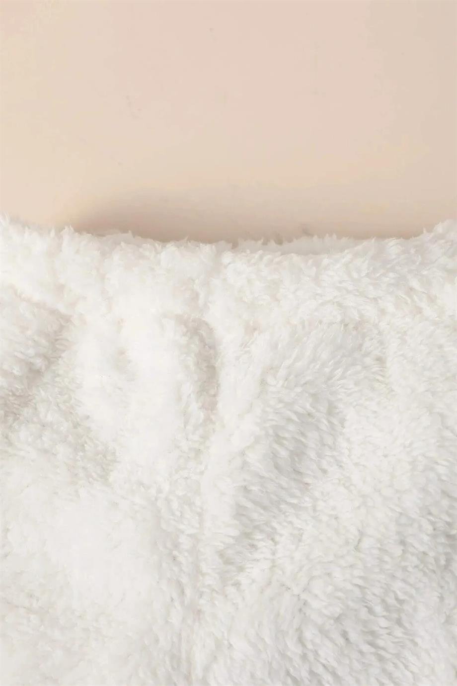 Erkek Kız Bebek ve Çocuk Pofuduk Fermuarsız Uzun Kollu Takım