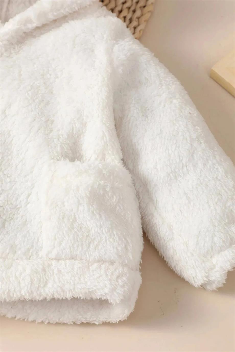 Erkek Kız Bebek ve Çocuk Pofuduk Fermuarsız Uzun Kollu Takım