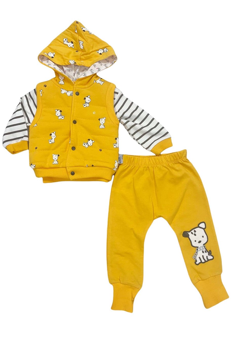 Erkek Sarı Hırkalı Bebek Takımı