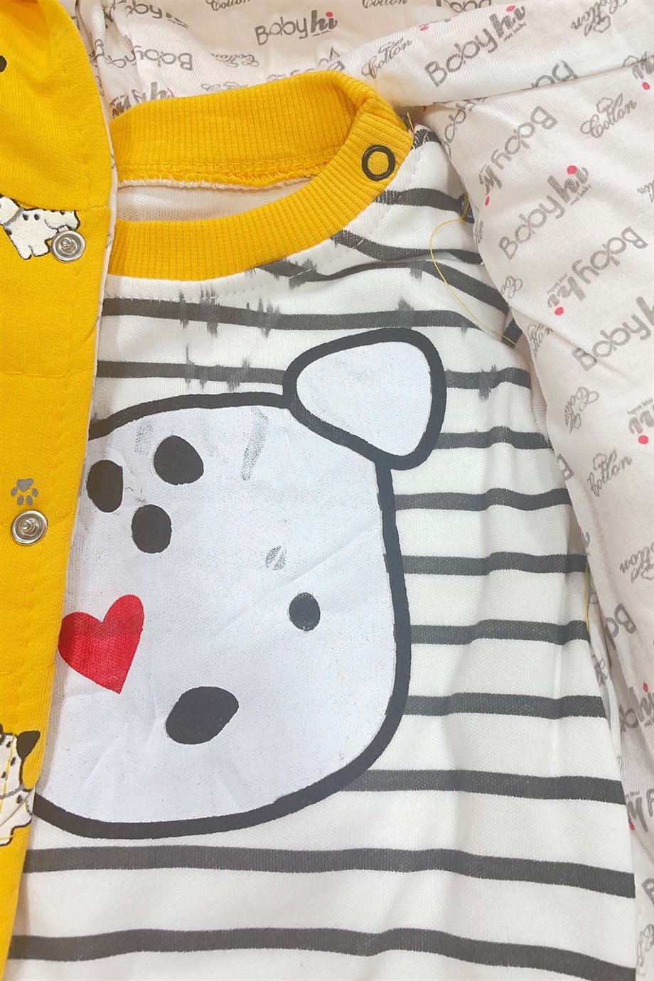 Erkek Sarı Hırkalı Bebek Takımı