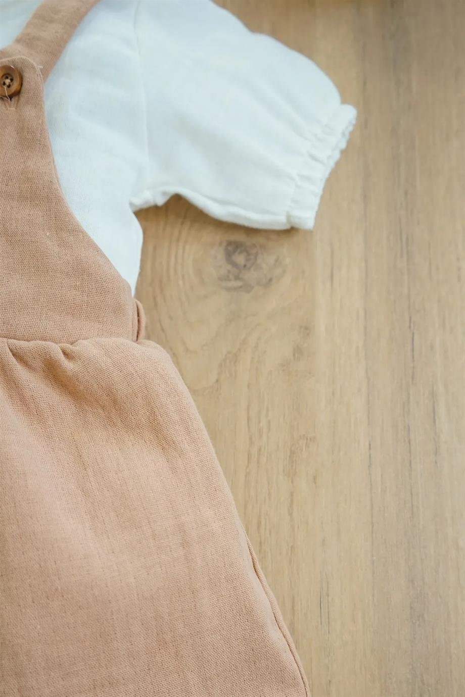 Kız Bebek Müslin Oyuncak Ayıcıklı Çocuk Elbisesi