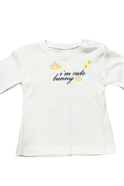 Kız Bebek Sarı Salopetli Uzun Kollu Pamuklu İkili Takım