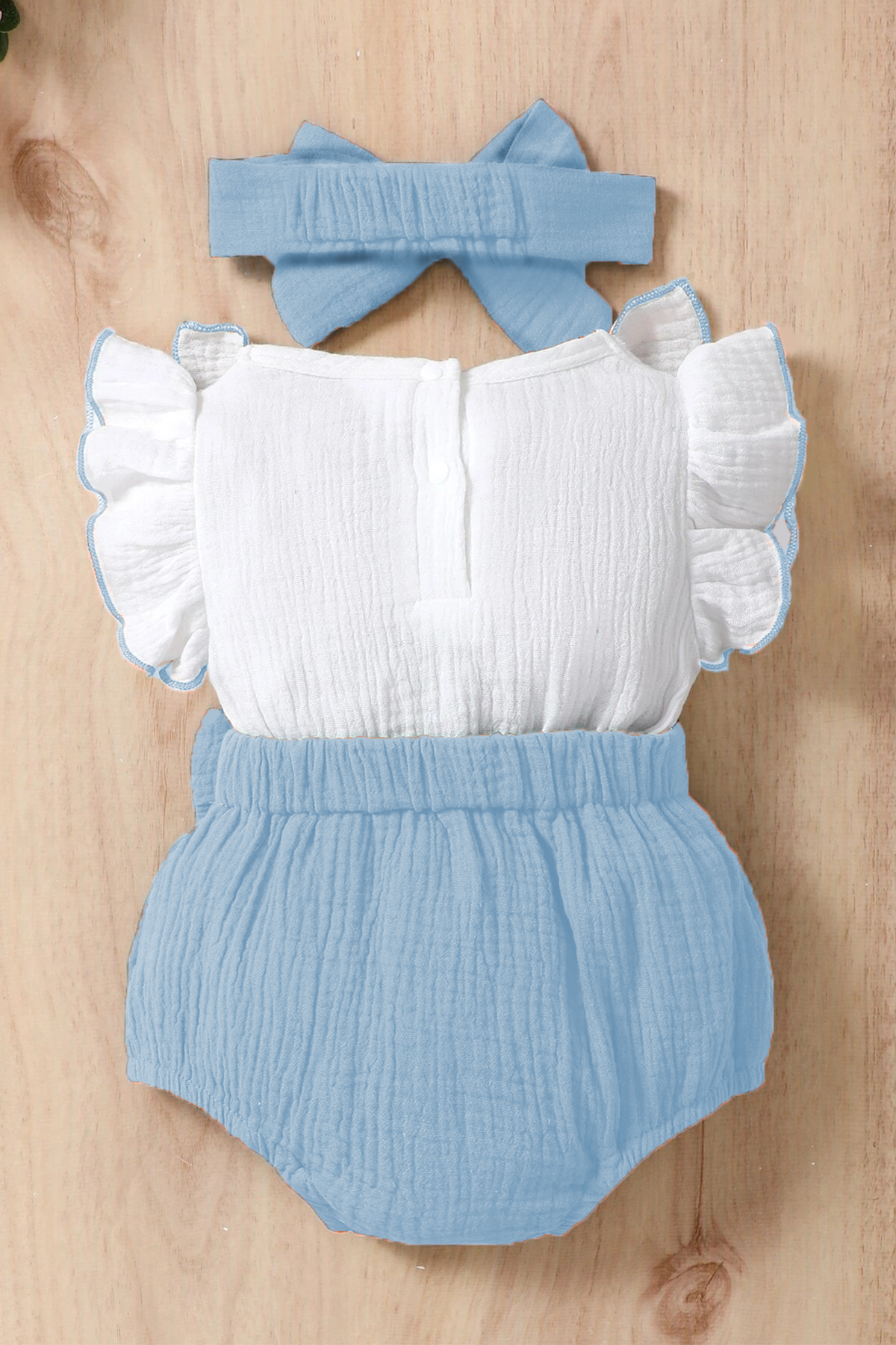 Kız Bebek Ve Çocuk Fiyonklu Fırfırlı Kolsuz Müslin Tulum