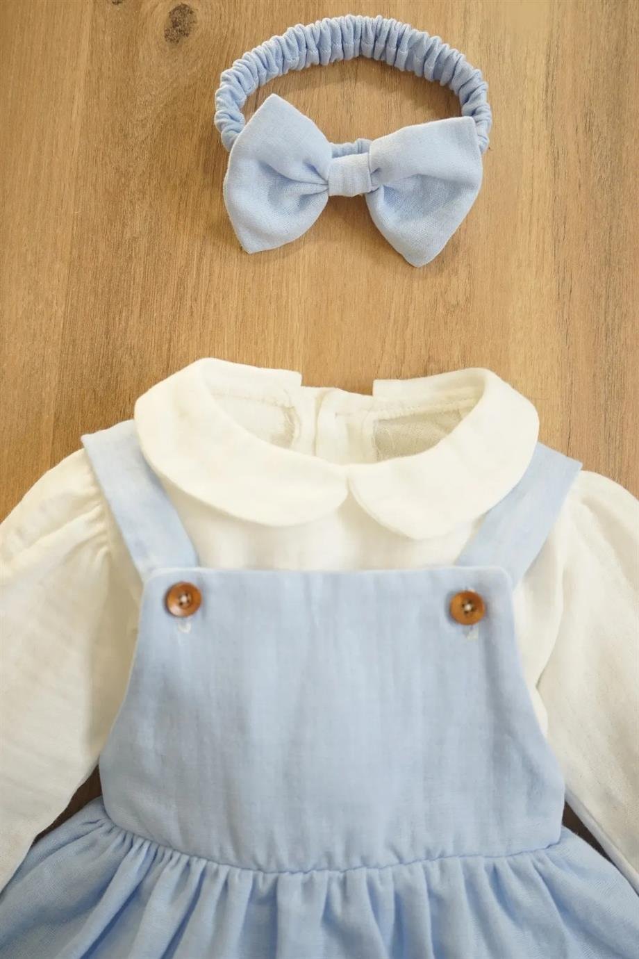 Kız Bebek Ve Çocuk Müslin Kumaş Elbisesi