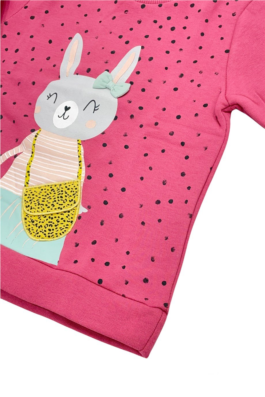 Kız Çocuk Fuşya Tavşan Desenli Sweatshirt