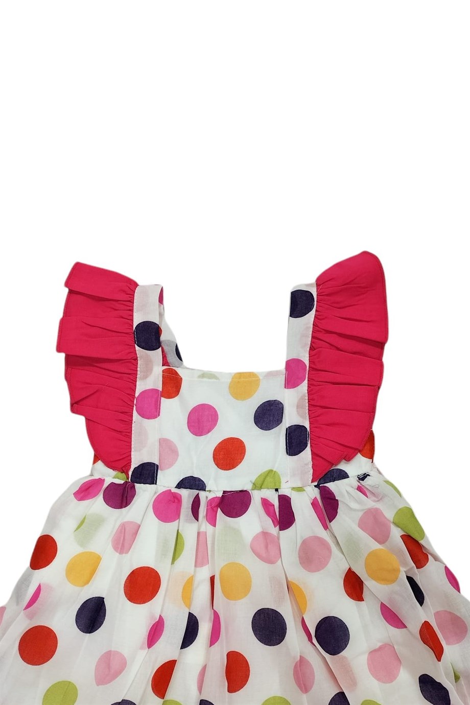 Kız Çocuk Puantiyeli Fırfırlı Elbise 