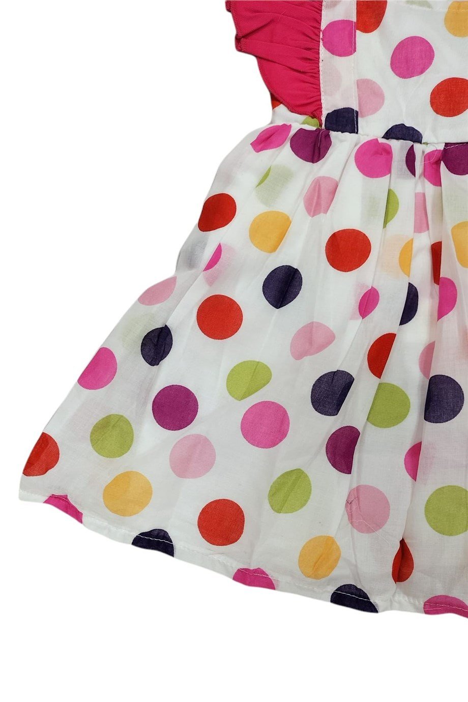 Kız Çocuk Puantiyeli Fırfırlı Elbise 