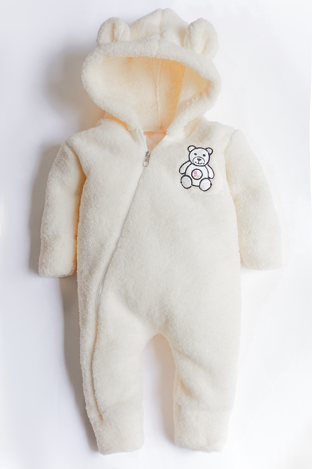 Kız Erkek Bebek Ve Çocuk Ayıcık Nakışlı Peluş Tulum